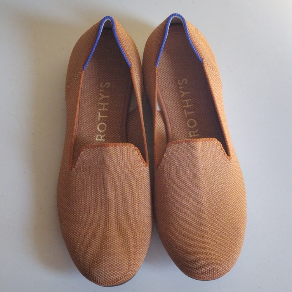 Rothy's The Loafer Round Toe Flat Knit Slip-on Shoes Women's Sz 8 Fawn Brown
